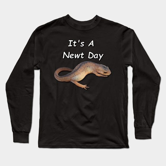 "It's A Newt Day" Central Newt Long Sleeve T-Shirt by Paul Prints